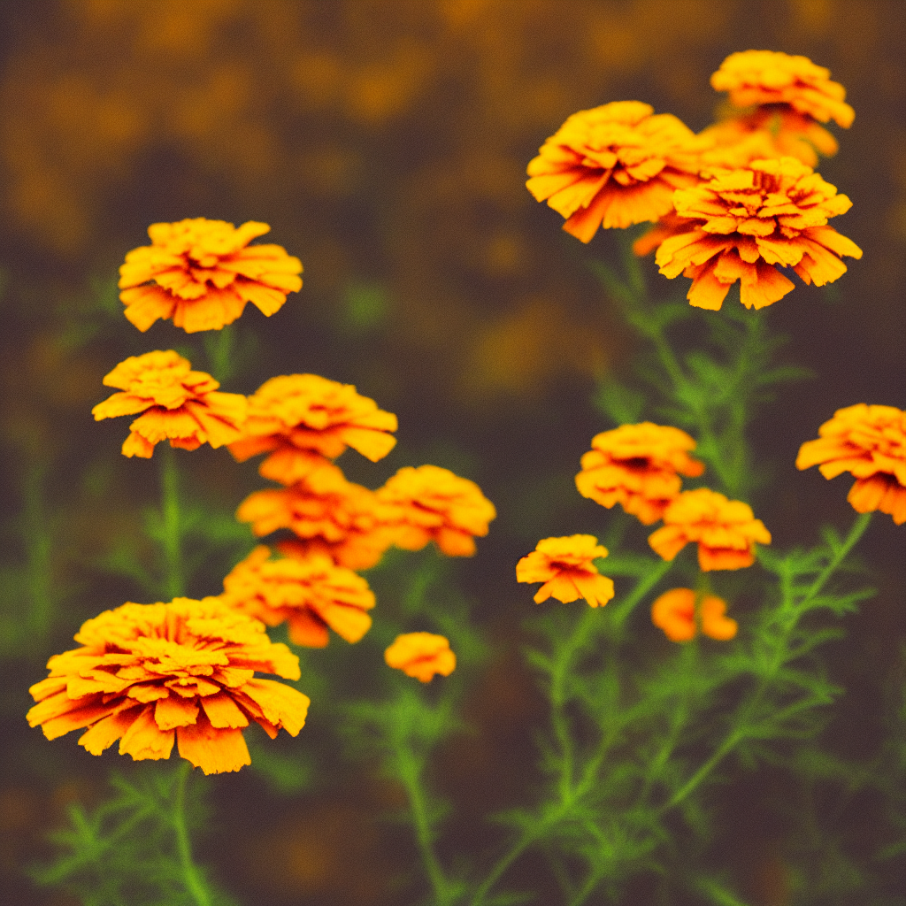 Beautiful Marigold, Lens Focused On Marigold, Realistic, Nat...