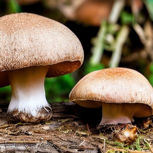 Large Mushrooms With Smoke Billowing Out From Underneath The...