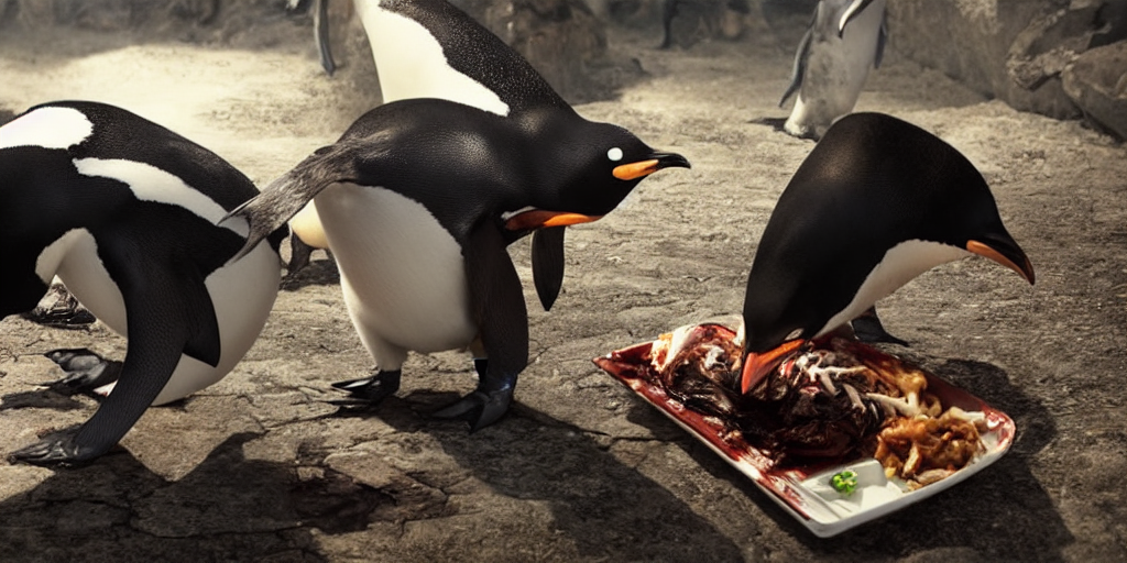 Movie Frame Still From Live Action Crazy Penguin Vampire Wit...