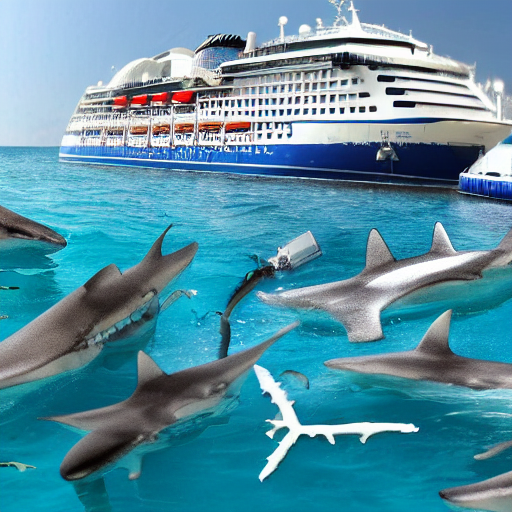 Cruise Ship Being Attacked By Many Little Sharks
