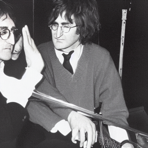 A Photo Of John Lennon With Beethoven