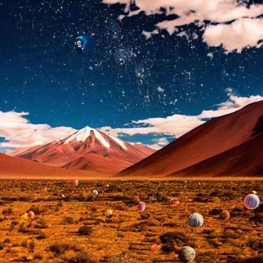 A Sky Full Of Stars In Atacama Chile, Bubbles Floating Above...