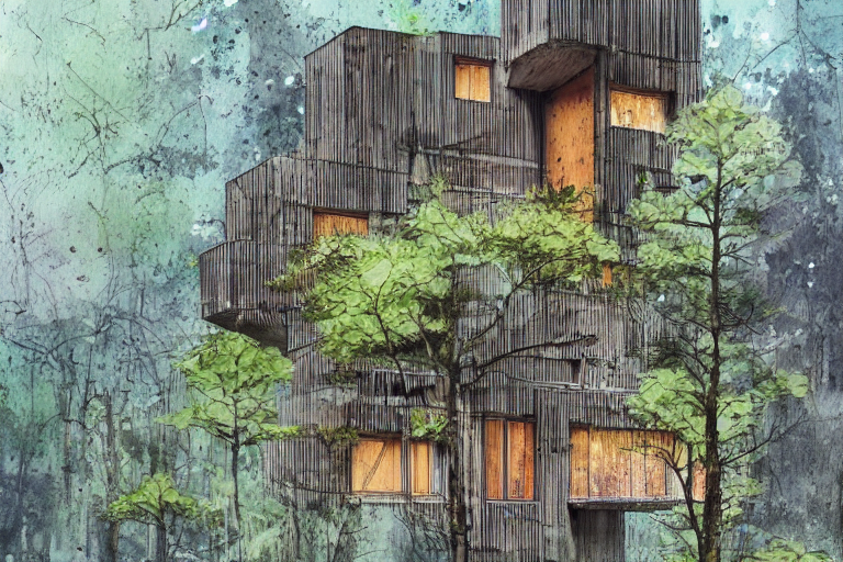A Beautiful Brutalist Concrete Wood Cabin, With Exuberant Ve...