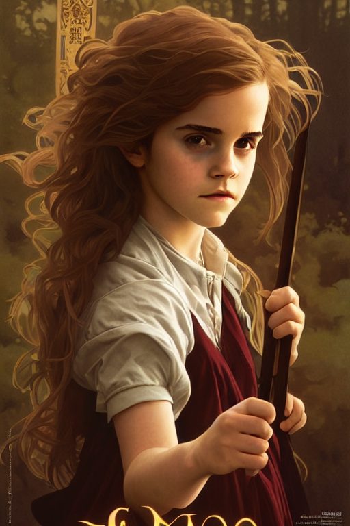 Poster Artwork,  Young  Emma Watson As Hermione Granger 2 0...