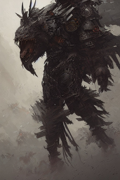 Raven Warrior. Armored. Foggy Atmosphere. Intricate, Highly...