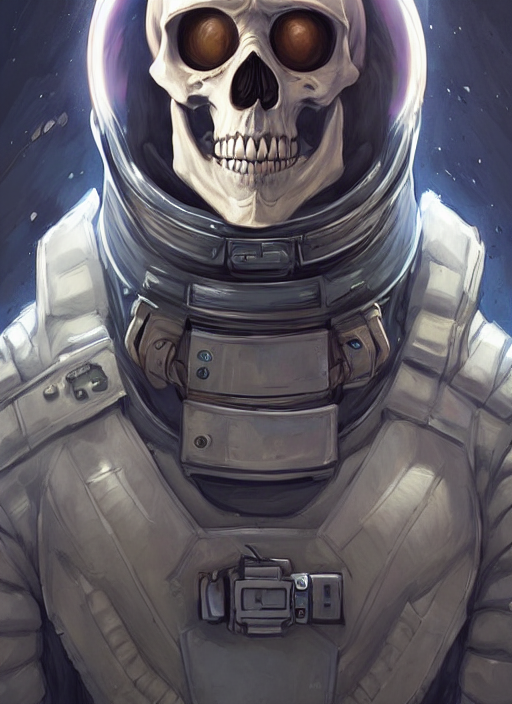 Skeleton Astronaut, Art By Artgerm And Greg Rutkowski And Ma...