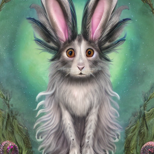 Cosmic Horror Cute Fluffy Grey Tabby Border Collie And Tan L...