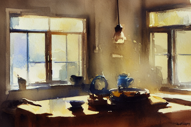 Small Centered On Watercolor Paper, Paint Brush Strokes, Abs...