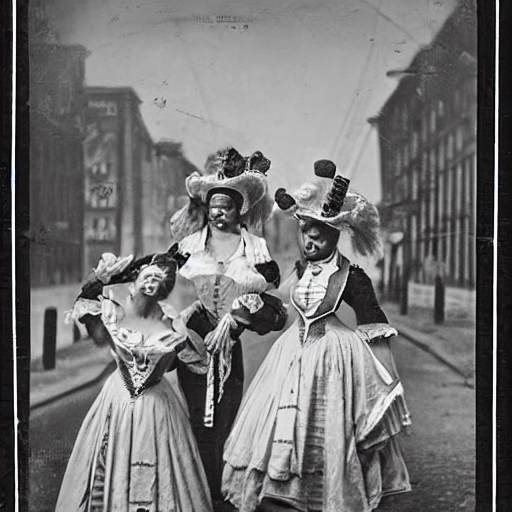 Carnival Performers, Eerie, Black And White Photo, Historic,...