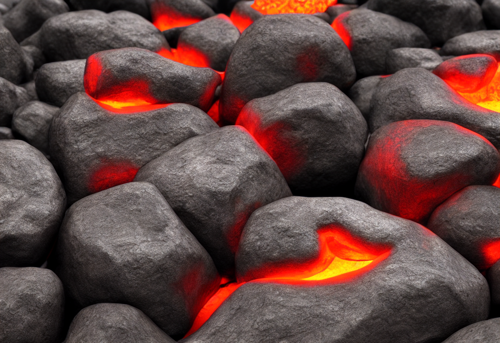 Glowing Lava Rock, Rune Carving, Octane Render, 4 K, Photore...