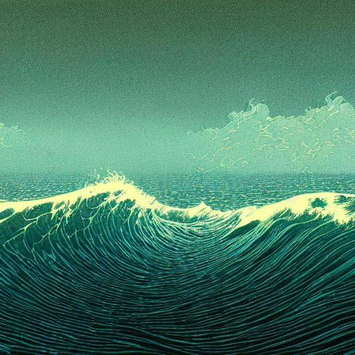 The Large Cresting Waves, Dark Sky, Evoke A Sense Of Wonder,...