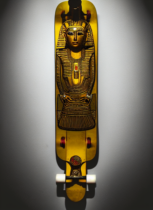 Ancient Golden  Skateboard , Egyptian, Museum Exhibition, Sh...