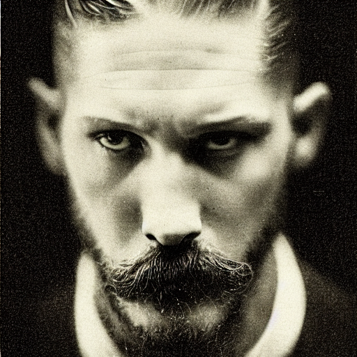 Edwardian Headshot Photograph Of A Hitman, Tom Hardy, Cillia...
