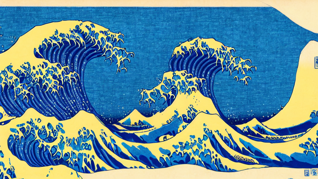 Waves Of Blue And Yellow Energy Colliding With Each Other An...