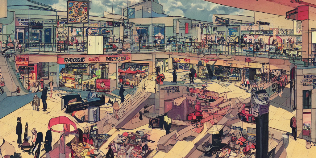 Full Page Comic Book Drawings Of Disturbing Shopping Mall Ur...