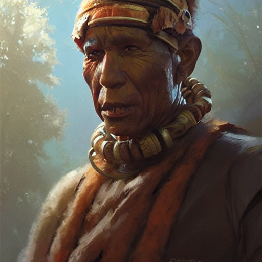 A Futuristic Indigenous Man With A Warm Friendly, Sci Fi Cha...