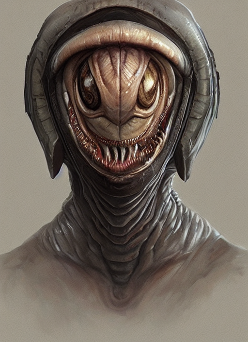 Lamprey Alien Costume, Portrait, Highly Detailed, Starwars,...