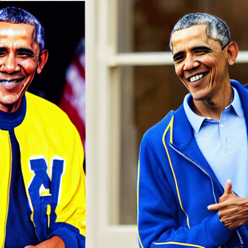 Realistic Photo Of Casual Barack Obama Wearing A Royal Blue...