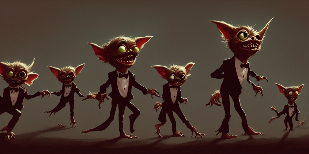 Gremlins In Tuxedos Dancing Twist, Contrast, Deep Focus, Tur...