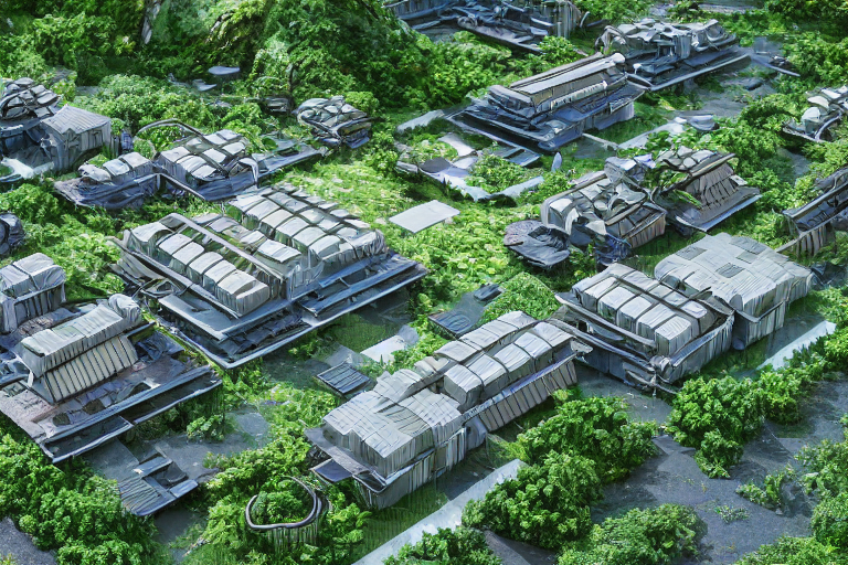Art Station Octane Sustainable Modern Village In Forest
