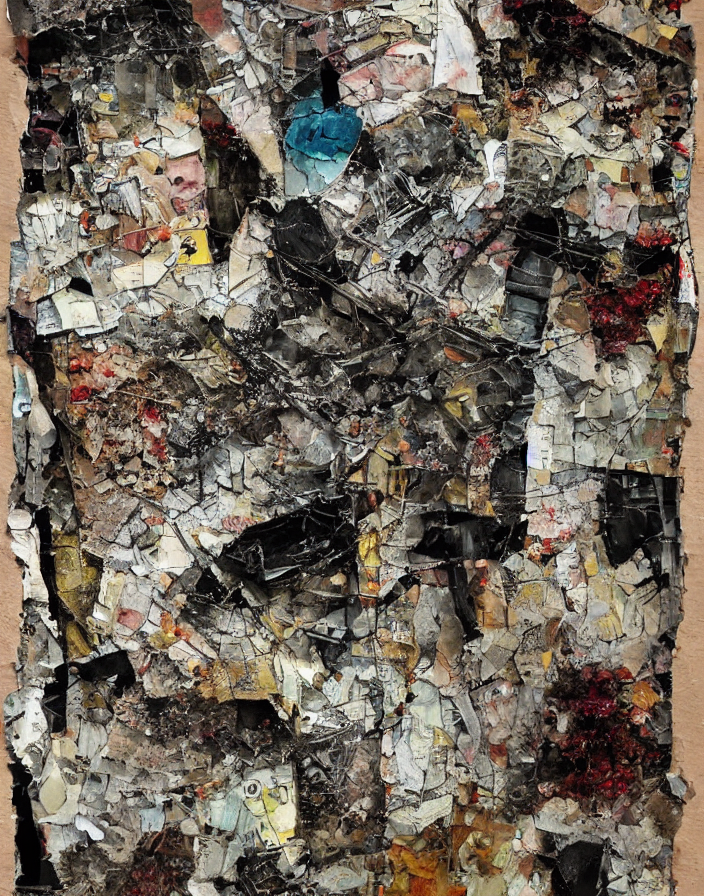 Dispersing Pieces Of Self Detailed Analogue Mixed Media Coll...