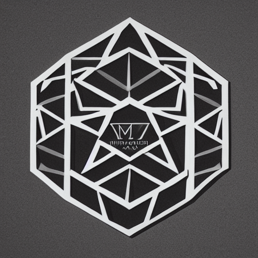 Symmetrical, Abstract, Highly - Detailed Pentagon Monomark L...