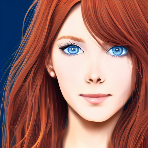 Selfie Of A Beautiful Woman With Auburn Hair And Blue Eyes,...