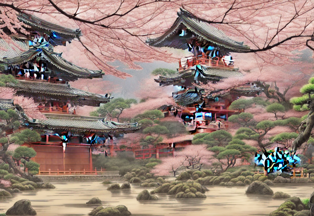 Japanese Temple, Paradise, Ancient Asian Characteristics. Hi...