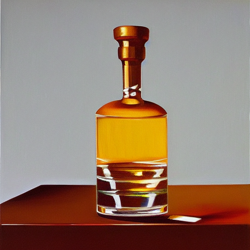 Award Winning Ultrafine Detailed Painting Of A Glass Vodka B...