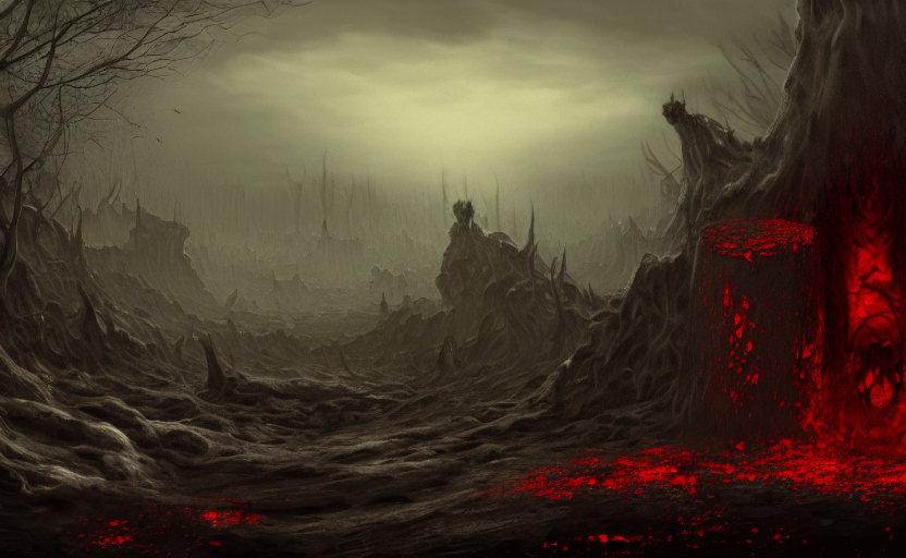 Landscape Of Hell, Horror, High Details, Realism, 8 K, Conce...