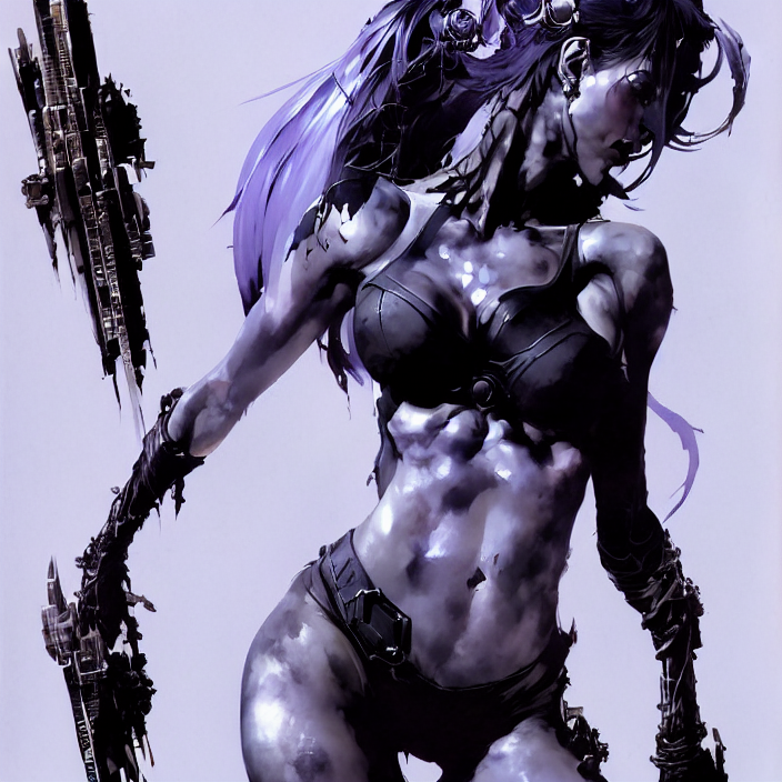 Painting Of A Modern Necro Goddess Full - Body, Highly Detai...
