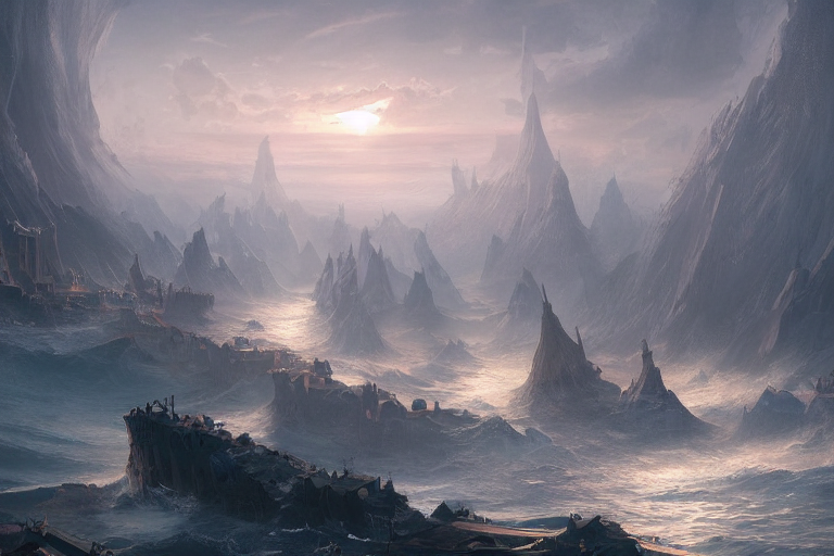 Norse City Afloat Of An Ocean Trending On Artstation Award W...
