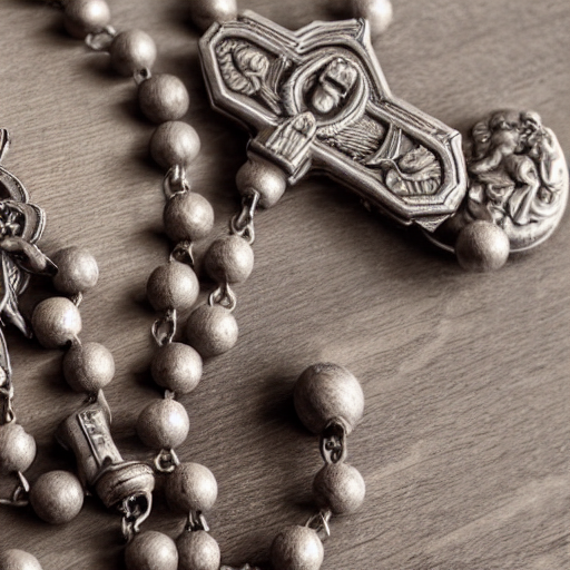 A Beautiful Ornately Carved Antique Rosary, Photograph, Dept...