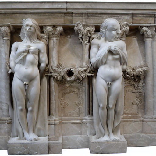 Half Body Renaissance Marble Structure. Stylized. High Quali...