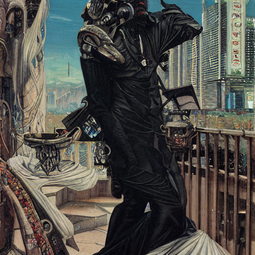 A Painting By James Tissot. Cyberpunk, Synthwave, Steampunk,...