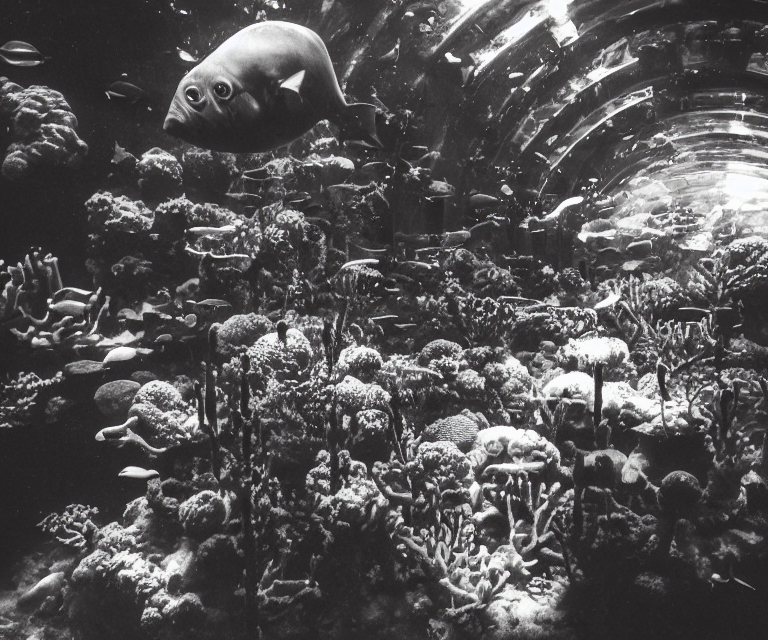 A Low - Fi Analog Photograph. Liminal Space, Deep Sea Monter...