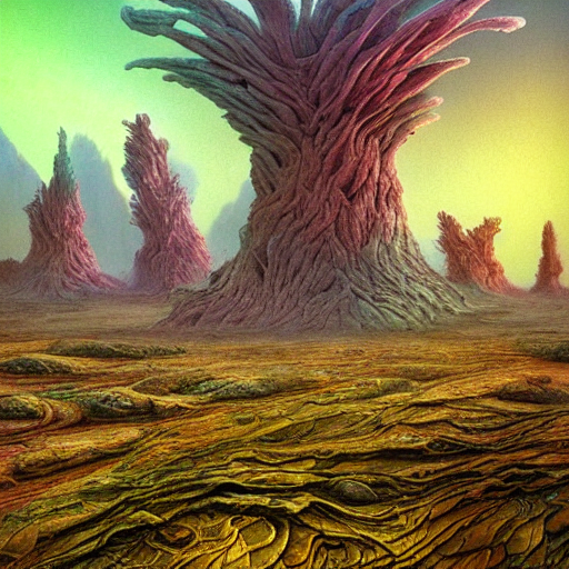 An Epic Artistic Colourful Natural Scene On An Alien Planet....