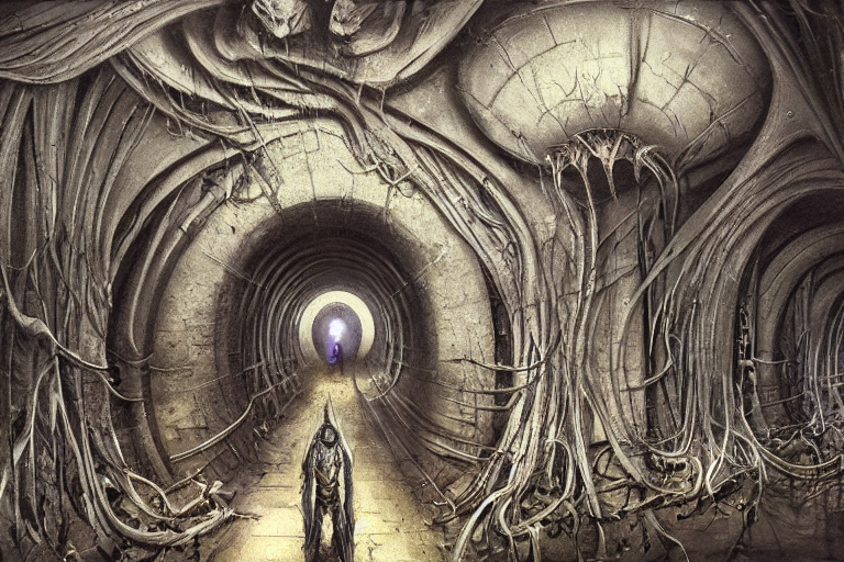 Tunnel Designed By H. R. Giger, Purplelighting, Sinister, Ha...
