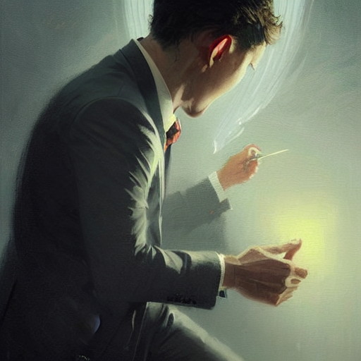 A Portrait Of A Young Man In A Suit And Tie, Thinking Hard,...