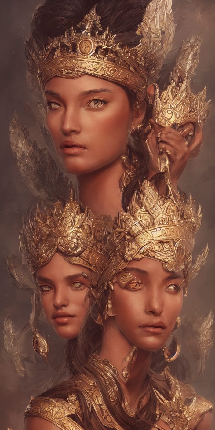 Teak Goddess, Highly Detailed, Portrait, Digital Painting, T...