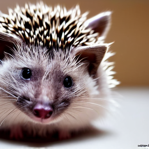 A Hedgehog Kitten, With Cat Face And Hedgehog Body, Photo Ta...