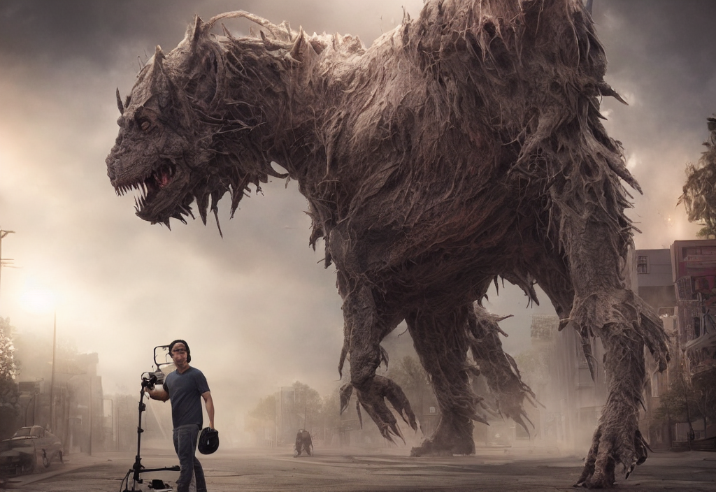 Vfx Color Film Closeup, Huge Behemoth Monster Creature Beast...