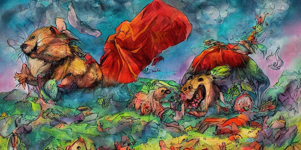 An Evil Hamster Ritual, Ethereal, Fantasy Creature, Sinister...