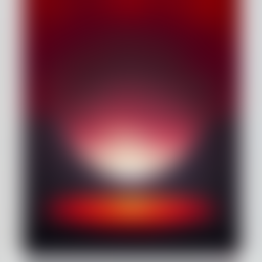 A Painting Of A Red Sky With A Giant Black Object In The Mid...