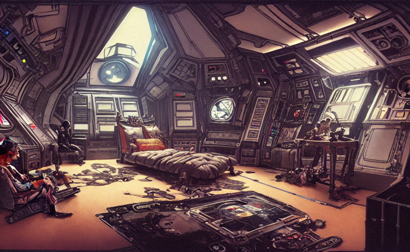 Punk Rococo Bedroom Nice View In A Space Station Starwars Sp...