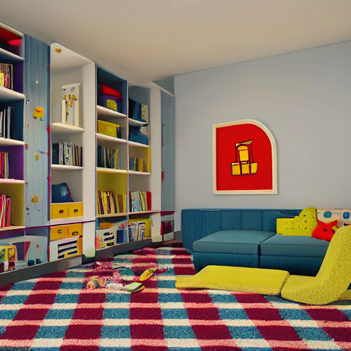 Retro 1 9 9 0 S Playroom, Carpeted, Grainy, Small Balcony, S...