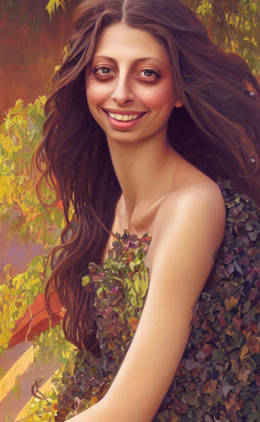 A Portrait Painting Of Angela Sarafyan, Hybrid Oil Painting,... — Stable Diffusion AI Prompt: a portrait painting of angela sarafyan, hybrid oil painting, gentle expression,...