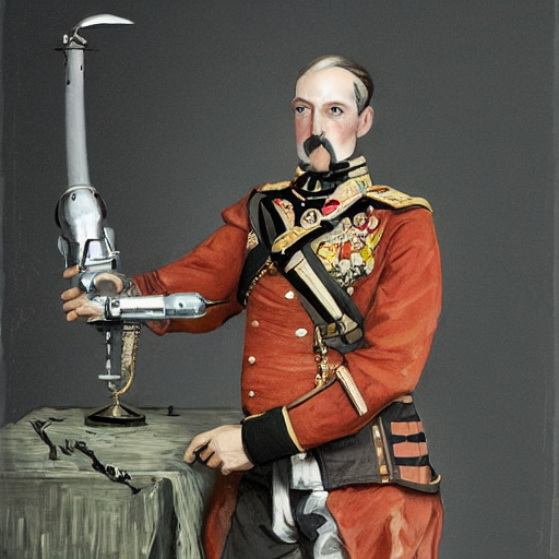 A Portrait Of A Military General With A Steam - Powered Pros...