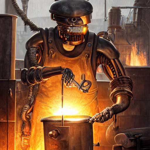 Idealistic Portrait Of A Lovely Terminator Working In A Blac...