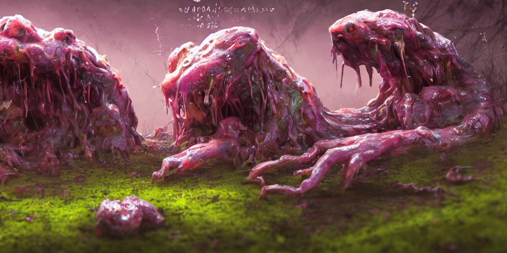 Of A Bright Saturated Muddy Swamp With Cute Strange Friendly...